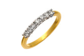 0.33ct Round Diamond Prong Set 7-Stone Eternity Ring in UK Hallmarked 9ct Yellow Gold
